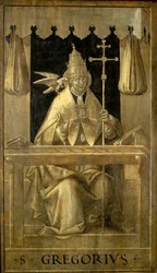 San Gregorio en su estudio (verso), c.1520